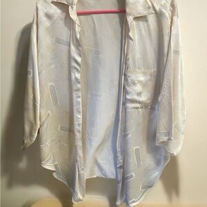 Elegant Cream Satin Blouse